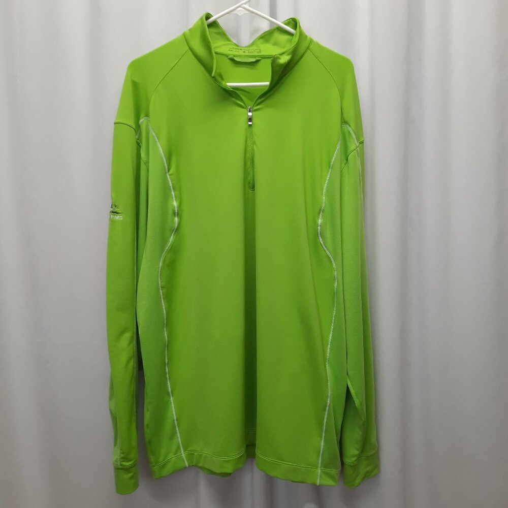 Nike Golf Dri-Fit 1/4 Zip Pullover Men's XL Lime Green Volt Long Sleeve Casual